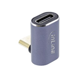 35900D - Adaptateur InLine® USB4, fiche/prise USB-C coudée en haut/en bas, aluminium
