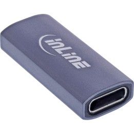 35900E - Adaptateur InLine® USB4, prise/prise USB-C, aluminium, gris