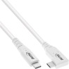 35911W - Câble InLine® USB4, USB-C, coudé d'un côté, PD 240W, 8K60Hz, TPE, blanc, 1m