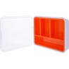 43009H - Boîte pour petites pièces InLine®, 4 compartiments, dimensions : 180x140x40mm, orange