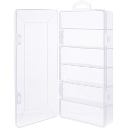 InLine? Kleinteilebox, 6 F?cher, Abmessungen: 206x107x33mm, transparent