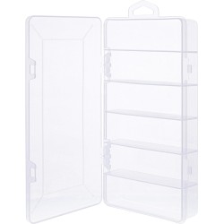 43009K - Boîte pour petites pièces InLine®, 6 compartiments, dimensions : 206x107x33mm, transparente