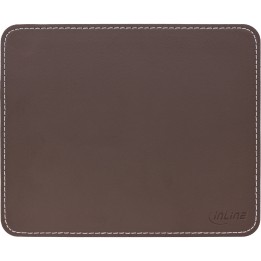 55459C - Tapis de souris InLine® cuir artificiel premium marron, 255x220x3mm