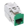 76207G - Prise RJ45 InLine® Keystone, blindée, Cat.6A, vert paquet de 8