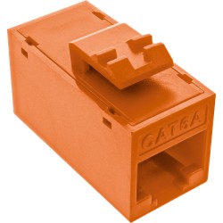 InLine? Keystone RJ45 Buchse/Buchse, ungeschirmt, Cat.6A, 8er Pack, orange