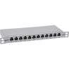 InLine? 10 Patchfeld Cat.6A 0,5HE 12-fach, lichtgrau, RAL7035, mit Staubschutz