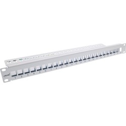 InLine? Patchfeld 24-fach, Keystone Leerblech Patchpanel, 19, 1HE, lichtgrau
