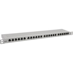 InLine? 19 Patchfeld Cat.6A 0,5 HE 24-fach, mit Staubschutz, grau