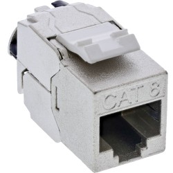24er Bulk-Pack InLine? Keystone RJ45 Buchse Slim, SNAP-In, Cat.8.1, integr. Kab.