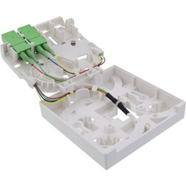 InLine? FTTH Anschlussbox vorkonfektioniert  4x LC/APC 9/125?m 50m
