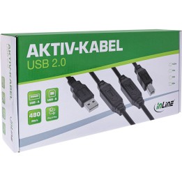 34517A - Câble actif InLine® USB 2.0, fiche USB-A vers fiche USB-B, 12,5 m