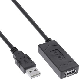 34615A - Rallonge active InLine® USB 2.0, fiche/prise USB-A, 5 m