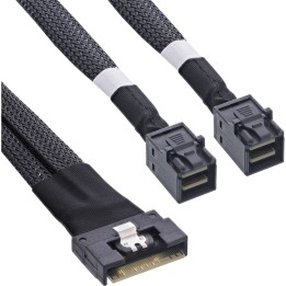 27648B - Câble SAS InLine® Slim, SFF-8654 8i vers 2x SFF-8643, 0,75 m