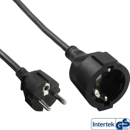 16410F - InLine® rallonge à contact de protection ST BU, noir, 20m