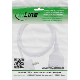 16407U - InLine® Rallonge électrique prise de courant de sécurité coudée prise femelle, blanc, 7m