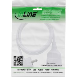 InLine? Strom-Verl?ngerung Schutzkontakt Stecker gewinkelt / Buchse, wei?, 7m