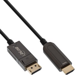 17180B - InLine® Câble convertisseur DisplayPort vers HDMI AOC, 4K/60Hz, noir, 15m