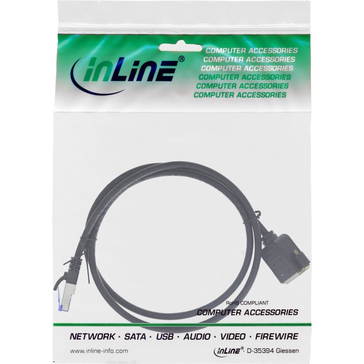 InLine? Patchkabel Verl?ngerung, S/FTP (PiMf), Cat.6A, halogenfrei, Kupfer, 3m