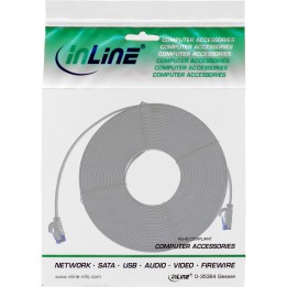InLine? Patchkabel flach, U/FTP, Cat.6A, TPE halogenfrei, grau, 10m
