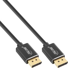 17255S - InLine® Câble DisplayPort 1.4 Slim, 8K4K, noir, contacts dorés, 0,5m