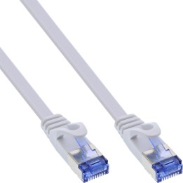 71855W - InLine® Câble patch plat, U/FTP, Cat.6A, blanc, 0,5m