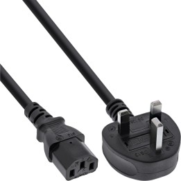 16651P - Câble d'alimentation InLine®, fiche d'alimentation Angleterre vers fiche d'alimentation C13, 1,0 m