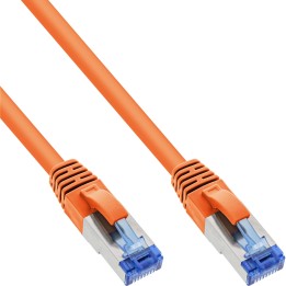 76811O - Câble patch InLine®, S/FTP (PiMf), Cat.6A, sans halogène, orange, 1 m