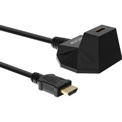 17535S - InLine® HDMI-HS Verl. avec support, avec eth., 4K2K, ST / BU, noir / or, 5m