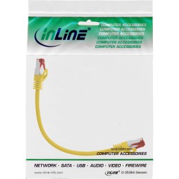 InLine? Patchkabel, S/FTP (PiMf), Cat.6, 250MHz, PVC, CCA, gelb, 0,3m