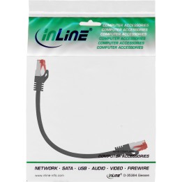 InLine? Patchkabel, S/FTP (PiMf), Cat.6, 250MHz, PVC, CCA, schwarz, 0,3m
