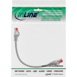 InLine? Patchkabel, S/FTP (PiMf), Cat.6, 250MHz, PVC, CCA, grau, 0,3m