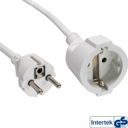 16410W - Rallonge de contact de protection InLine® ST / BU, blanc, 10m