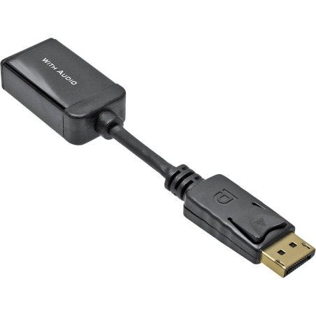 InLine® DisplayPort zu HDMI Adapterkabel mit Audio, DisplayPort Stecker auf HDMI Buchse, schwarz