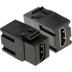 InLine® HDMI Keystone Snap-In Einsatz, HDMI A Buchse/Buchse, schwarzes Gehäuse