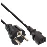 InLine? Netzkabel, Schutzkontakt gerade auf Kaltger?testecker C13, 3m, schwarz