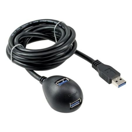 InLine® USB 3.0 Verlängerung, A Stecker / Buchse, schwarz, mit Standfuß, 2m