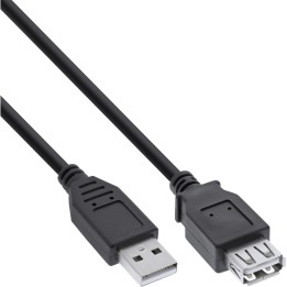 34650B - Rallonge InLine® USB 2.0, fiche / prise, type A, noire, 0,5 m
