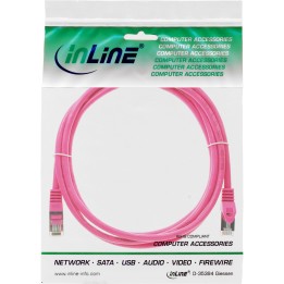 72502M - Câble patch InLine®, SF/UTP, Cat.5e, rose, 2 m