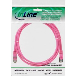 InLine? Patchkabel, SF/UTP, Cat.5e, pink, 2m