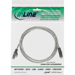 InLine? Patchkabel, SF/UTP, Cat.5e, transparent, 1m