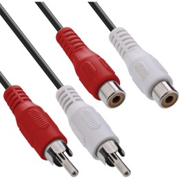 InLine? Cinch Verl?ngerung, 2x Cinch, Stecker / Buchse, 5m