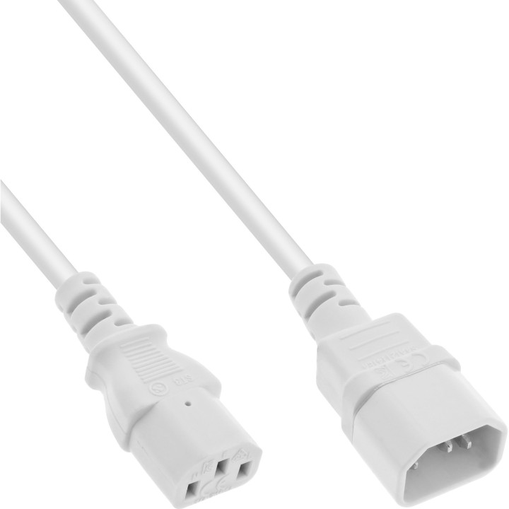 16505W - InLine® Rallonge pour appareils froids, C13 sur C14, blanc, 0,5m