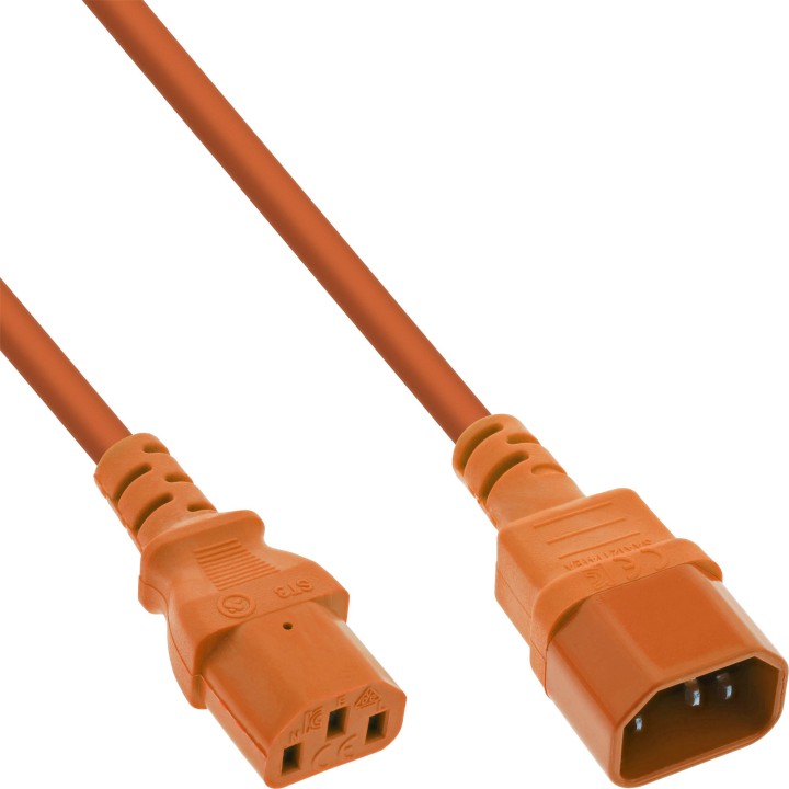 16504O - InLine® Rallonge pour appareils froids, C13 sur C14, orange, 1,5m