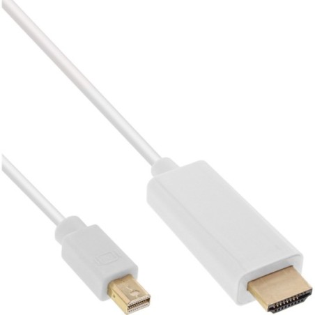 InLine® Mini DisplayPort zu HDMI Konverter Kabel, weiß, 2m, 4K2K, mit Audio