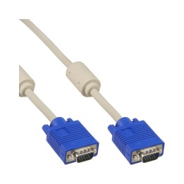 InLine? S-VGA Kabel, 15pol HD Stecker / Stecker, beige, 3m