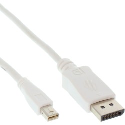 InLine® DisplayPort OUT zu Mini DisplayPort IN Kabel, weiß, 2m