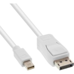 InLine® Mini DisplayPort OUT zu DisplayPort IN Kabel, weiß, 1m