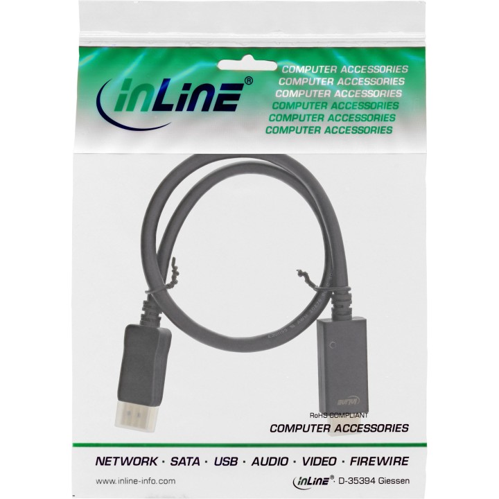 17183I - InLine® Câble convertisseur DisplayPort vers HDMI, 4K/60Hz noir, 3m