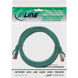 InLine? Patchkabel, S/FTP (PiMf), Cat.6, 250MHz, PVC, CCA, gr?n, 3m