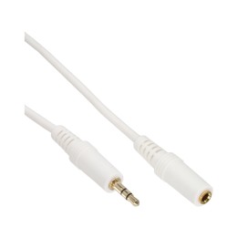 InLine? Klinke Verl?ngerung, 3,5mm Stecker / Buchse, Stereo wei? / gold, 2m
